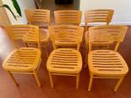 6 eetkamerstoelen hout ookwel Caféstoelen i.z.g.s., Huis en Inrichting, Stoelen, Ophalen, Gebruikt, Overige kleuren, Café- of keuken-stoel