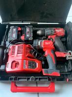 Milwaukee M18 FUEL Snellader + Boormachine +ledlamp, Ophalen of Verzenden, Gebruikt, Boor- en Schroefmachine, Variabele snelheid