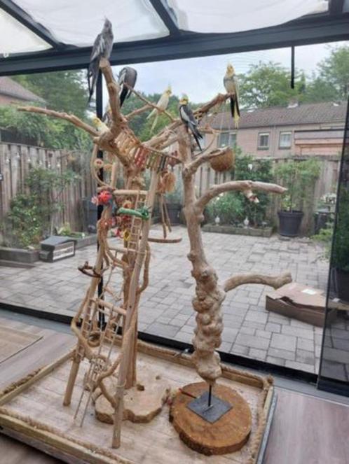 Gave Playstand vogels papegaaien 2 x javaboom en opvangbak, Dieren en Toebehoren, Vogels | Toebehoren, Zo goed als nieuw, Speelgoed