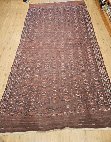 Vintage handgeweven oosterse sumak kelim 352x177 beschikbaar voor biedingen