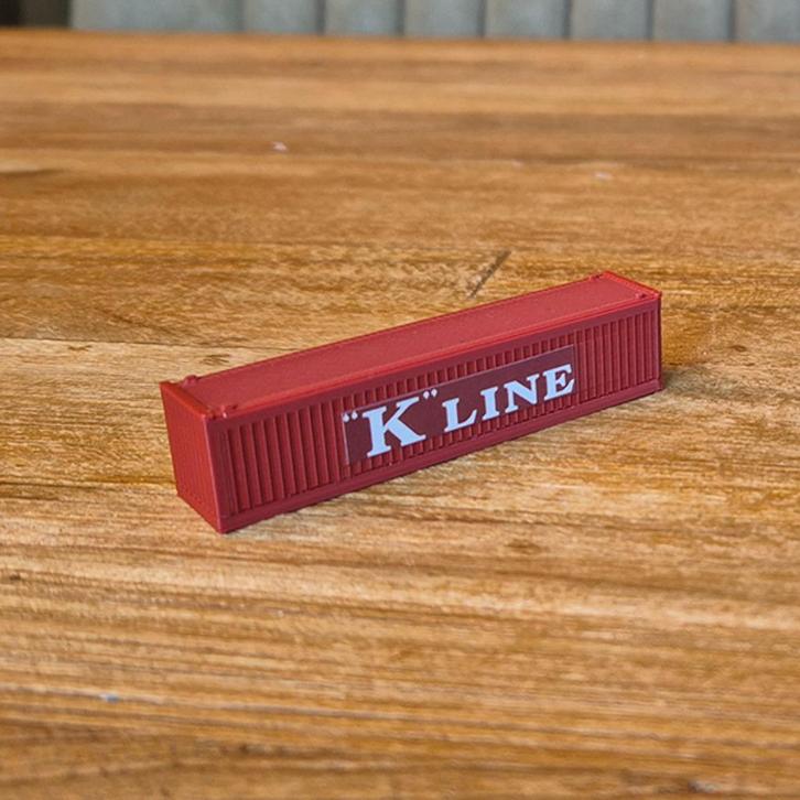 Zeecontainer 40ft – K-Line– N-Scale / Schaal 1:160, Hobby en Vrije tijd, Modeltreinen | N-Spoor, Nieuw, Wagon, Gelijkstroom of Wisselstroom