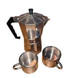 Percolator + 2 RVS dubbelwandige koffie mokjes, Ophalen of Verzenden, Zo goed als nieuw