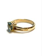 18k gouden ring met een topaas, -, Blauw, -, Ophalen of Verzenden