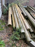 Ronde houten palen, geïmpregneerd, Tuin en Terras, Palen, Balken en Planken, Ophalen, Gebruikt, 250 cm of meer, Palen