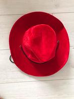 Rood velours hoed carnaval 58 cm, Kleding | Dames, Ophalen of Verzenden, Zo goed als nieuw
