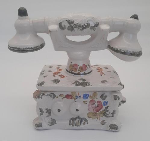 Vintage keramische ouderwetse telefoon V. Bassano, Antiek en Kunst, Antiek | Keramiek en Aardewerk, Ophalen of Verzenden
