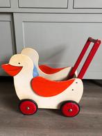 Loop-/ poppenwagen eend van hout incl kussentje en dekentje, Kinderen en Baby's, Speelgoed | Poppen, Ophalen, Gebruikt, Overige typen