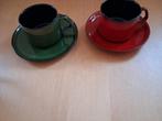 Twee Melitta kopjes rood en groen., Ophalen of Verzenden, Zo goed als nieuw