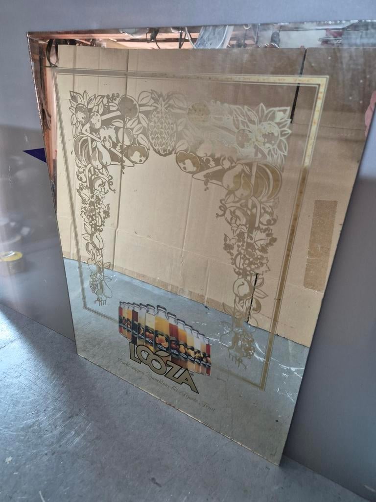 Vintage Reclamespiegel Looza Vruchtesappen, Antiek en Kunst, Ophalen of Verzenden, Rechthoekig, 50 tot 100 cm, Minder dan 100 cm