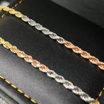 14 karaat gouden ketting rope massief schakel tricolour, Sieraden, Tassen en Uiterlijk, Kettingen, Ophalen of Verzenden, Zo goed als nieuw