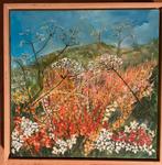 Schilderij in houten frame Titel Bloemenweide, Ophalen of Verzenden