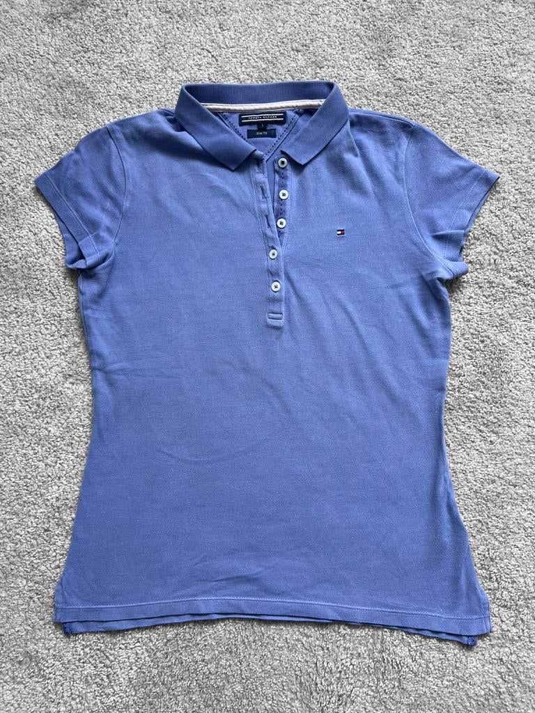 Tommy Hilfiger polo slim fit, Paars, Ophalen of Verzenden, Zo goed als nieuw, Korte mouw