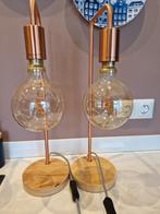 Twee koperen nachtlampen/tafellampen IKEA, Ophalen, Minder dan 50 cm