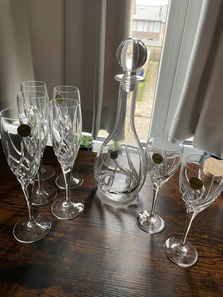 Karaf en glazen set - Toscane Loodkristal 24%, Ophalen