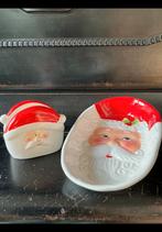 Aardewerk schaaltje met kerstman, 20 cm & servethouder kerst, Diversen, Ophalen of Verzenden, Zo goed als nieuw