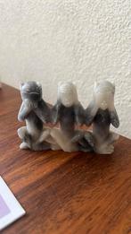 (7) laatste kans! Apen Horen Zien Zwijgen marmer/ Speksteen, Ophalen of Verzenden, Zo goed als nieuw, Dier