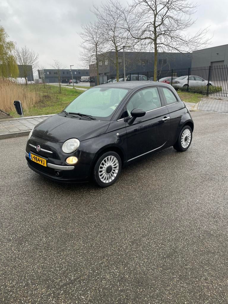 Fiat 500 1.2 lounge 2013 Zwart/ panoramadak., Auto's, Fiat, Voorwielaandrijving, Stof, 1242 cc, 4 cilinders