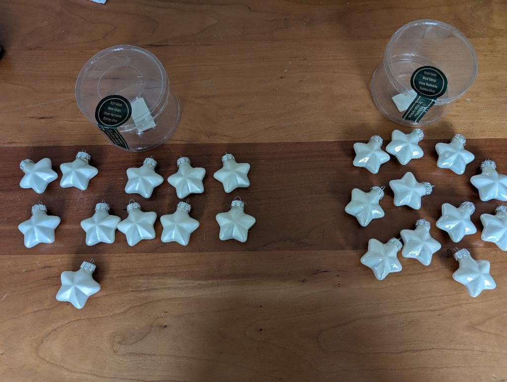 Kerstboomversiering / Kerstboomhangers sterretjes 2x11 stuks, Diversen, Kerst, Ophalen of Verzenden, Zo goed als nieuw