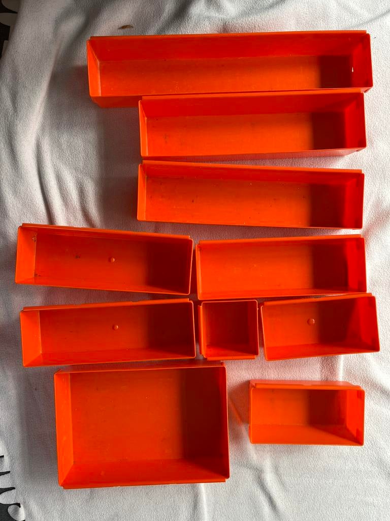 Rubbermaid bestekbakjes retro, Ophalen, Kunststof, Overige merken, Oranje