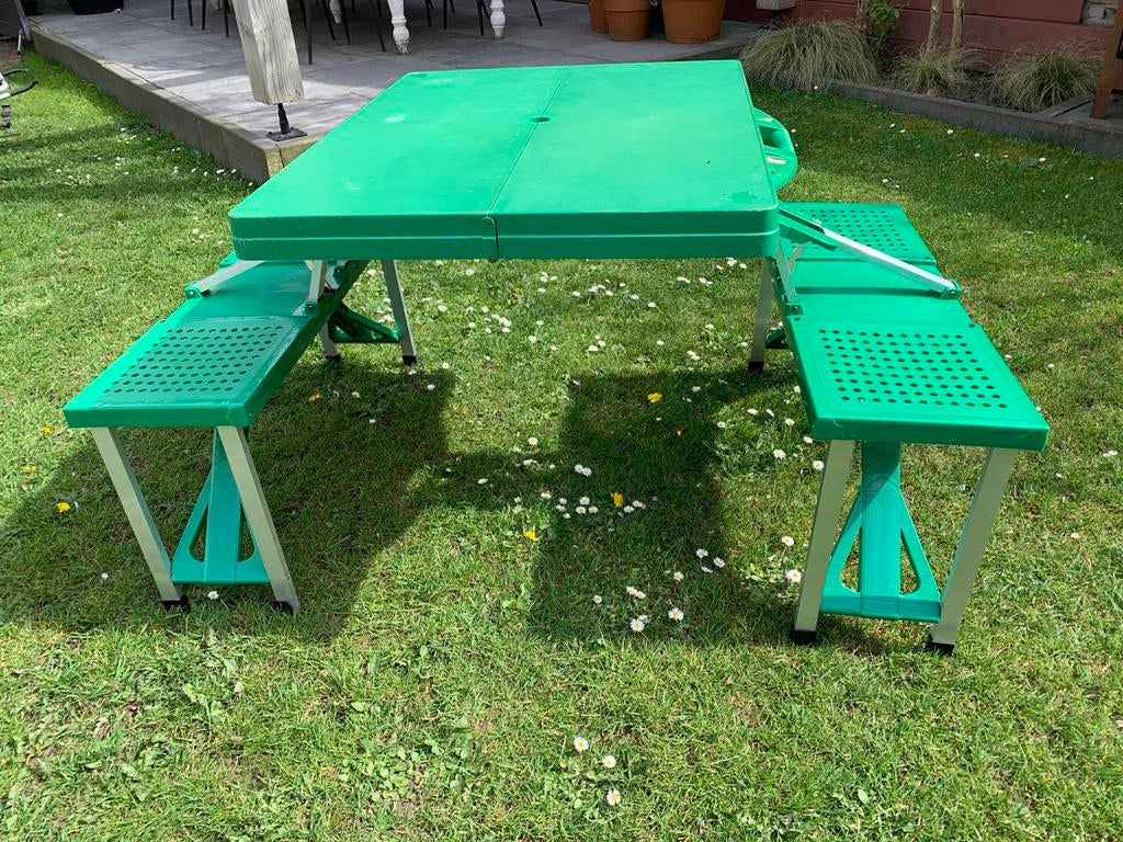 Inklapbare picknicktafel - Compact en handig, Tuin en Terras, Picknicktafels, Ophalen, Overige materialen, Gebruikt, Inklapbaar