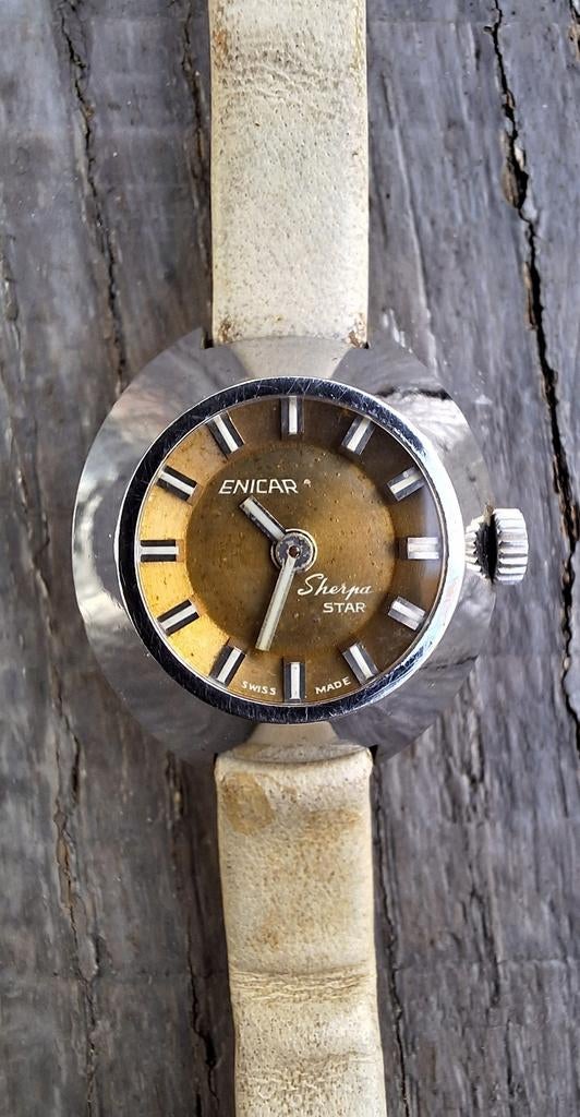 Enicar Sherpa Star dameshorloge jaren 60, Staal, Met bandje, Polshorloge, 1960 of later