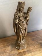 Brocante beeld gips van Maria met kindeke - donker rustiek, Ophalen of Verzenden