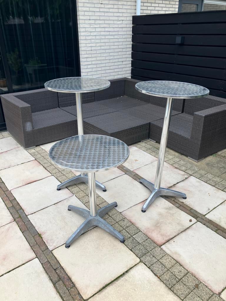Aluminium Sta Tafels - Gebruikt, Goede Staat, Huis en Inrichting, Tafels | Statafels, Ophalen, Gebruikt