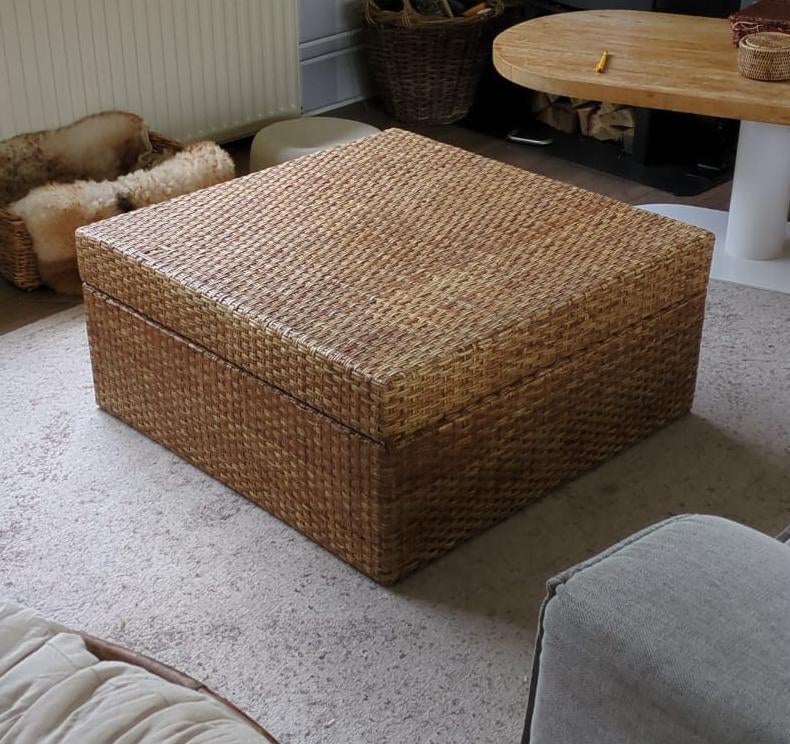 Birma riet grote mand/salontafel, Huis en Inrichting, Ophalen, Overige materialen, Gebruikt, 50 tot 100 cm