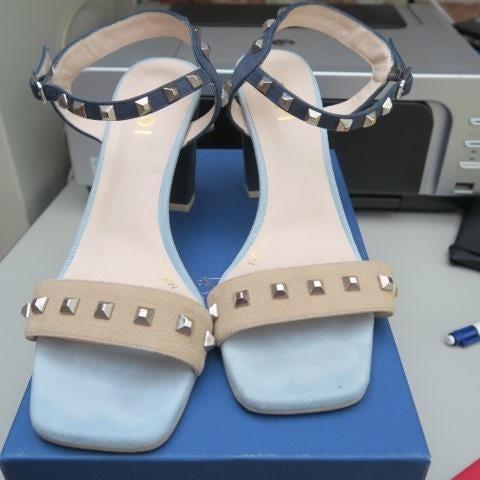 Sandalen nieuw blauw beige studs Lodi mt 40, Blauw, Nieuw, Lodi, Sandalen of Muiltjes