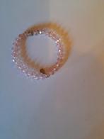 Armband kristal glas roze one size met elastiek, Overige materialen, Ophalen of Verzenden, Zo goed als nieuw, Roze