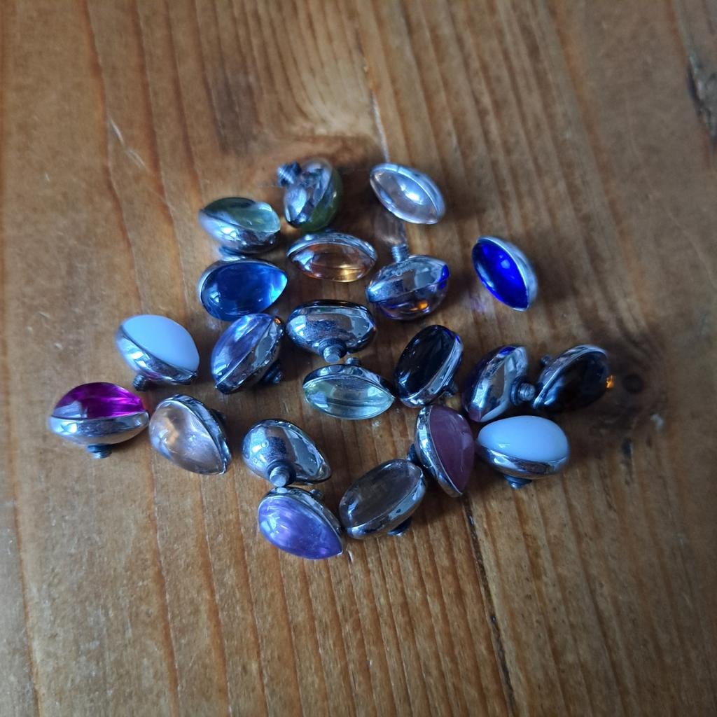 (r) *8* MelanO Meddys twisted zilverkleurige zetting, 4 bedels of meer, Ophalen, Overige materialen, Overige merken