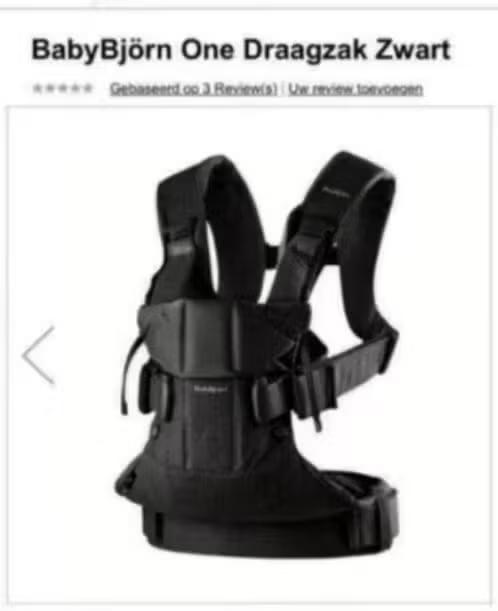 ZGAN! “Babybjorn” draagzak One, zwart, €39,99, Buik of Rug, Ophalen of Verzenden, Zo goed als nieuw, Baby Björn