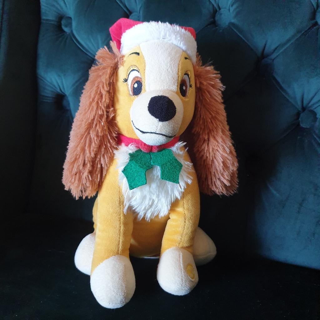 Disney Lady ( en de Vagebond) kerst knuffel met geluid 25 cm, Disney, Disney, -, Overige typen