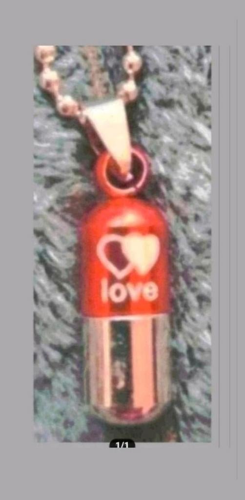 Ketting koker kan open, Verzenden, Nieuw, Zilver, Met hanger