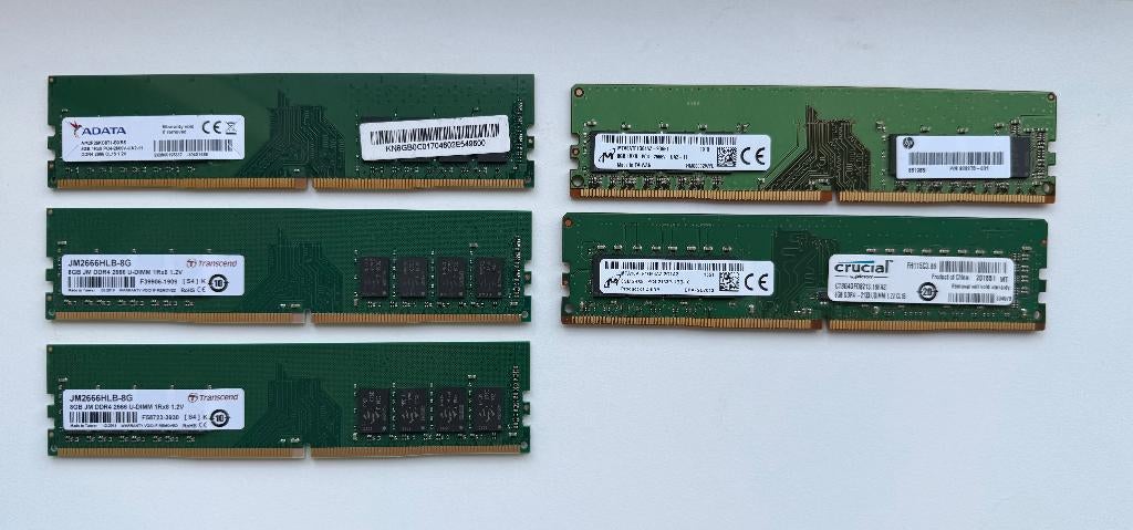 Te koop: Diverse DDR4 Geheugenmodules (Desktop + Laptop RAM), Computers en Software, RAM geheugen, Gebruikt, Desktop, 8 GB, DDR4
