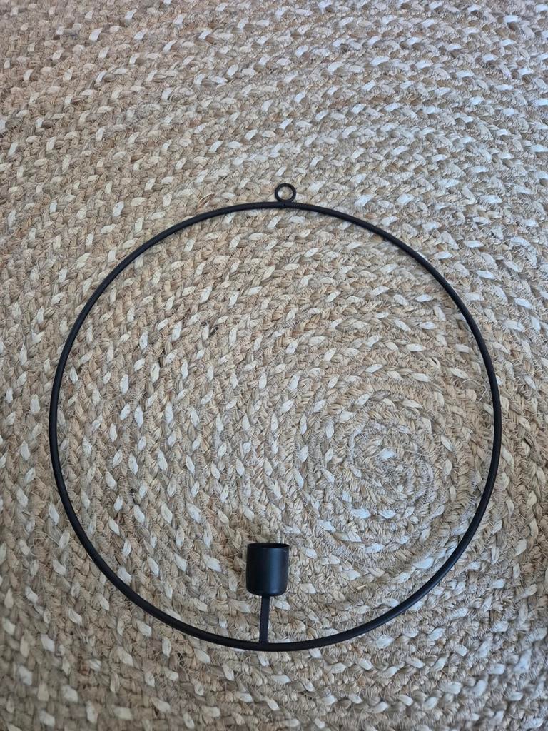 Zwarte metalen kaarsen standaard wand hanger, Ophalen of Verzenden