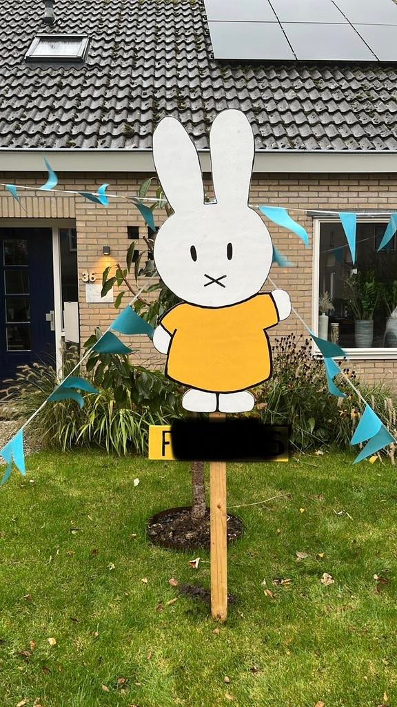 Geboortebord Nijntje Tuin - Geel, Kinderen en Baby's, Kraamcadeaus en Geboorteborden, Nieuw, Geboortebord, Ophalen