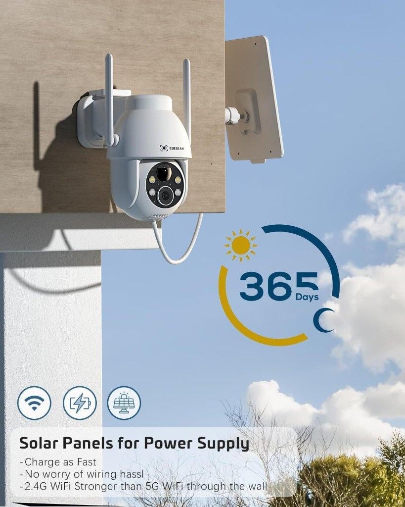 Cococam ZY-C2, 2K Zonne Bewakingscamera Buiten, PTZ WLAN, Shenzhen Jingwei Chicheng Technology Co., Ltd., Buitencamera, B606, Building 1, Area A, Baoan Internet Industry Base Haoye Community, Xixiang Street, Baoan District Shenzhen, Guangdong, CN