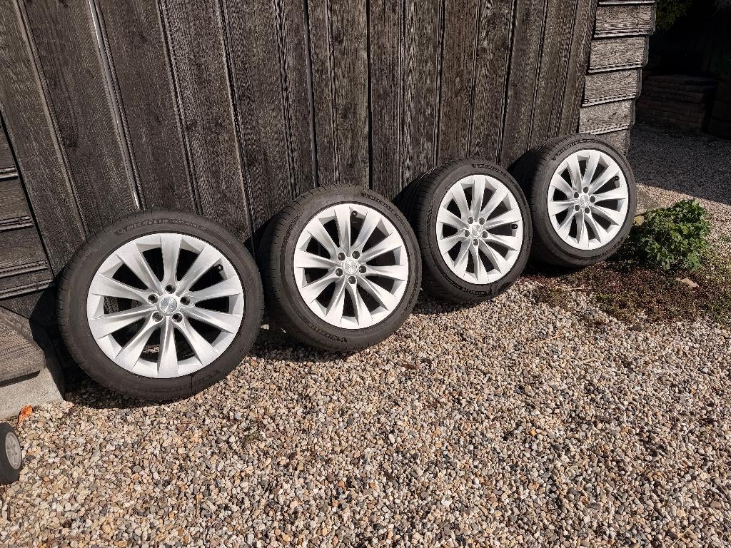 Nette OEM Tesla Model X 20" Slipstream +Michelin Pilot Sport, Ophalen, Gebruikt, 265 mm, Banden en Velgen