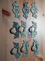 Antieke lade handgrepen / deurgrepen - 9 stuks, Ophalen of Verzenden, Gebruikt, Koper of Messing, Klink of Kruk