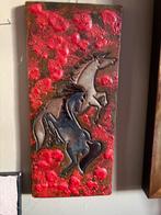 Vintage Ruscha Keramiek Wanddecoratie - Paarden, Antiek en Kunst, Ophalen