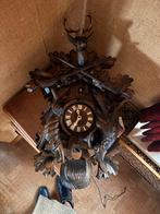 Antieke Koekoeksklok met Jachttafereel - Handgesneden Hout, Ophalen of Verzenden
