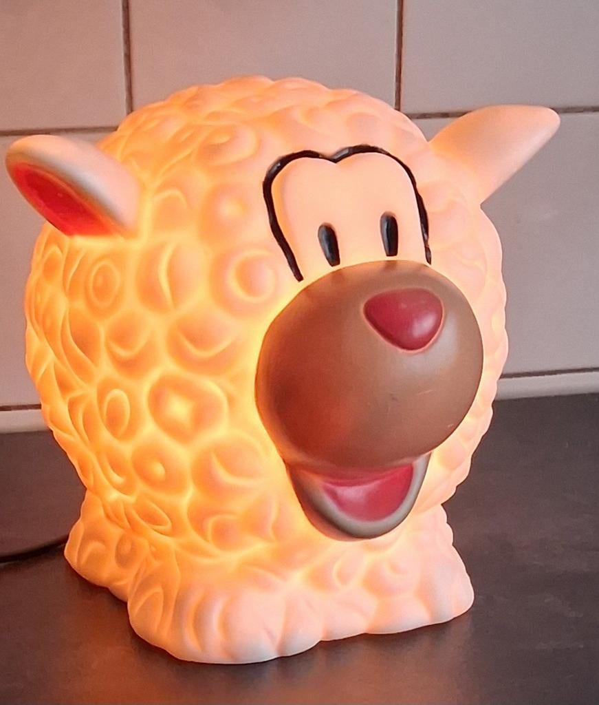 Tafellamp/nachtlamp. Schaap. Heico.  30/25/22 cm., Ophalen, Zo goed als nieuw, Kunststof, Minder dan 50 cm