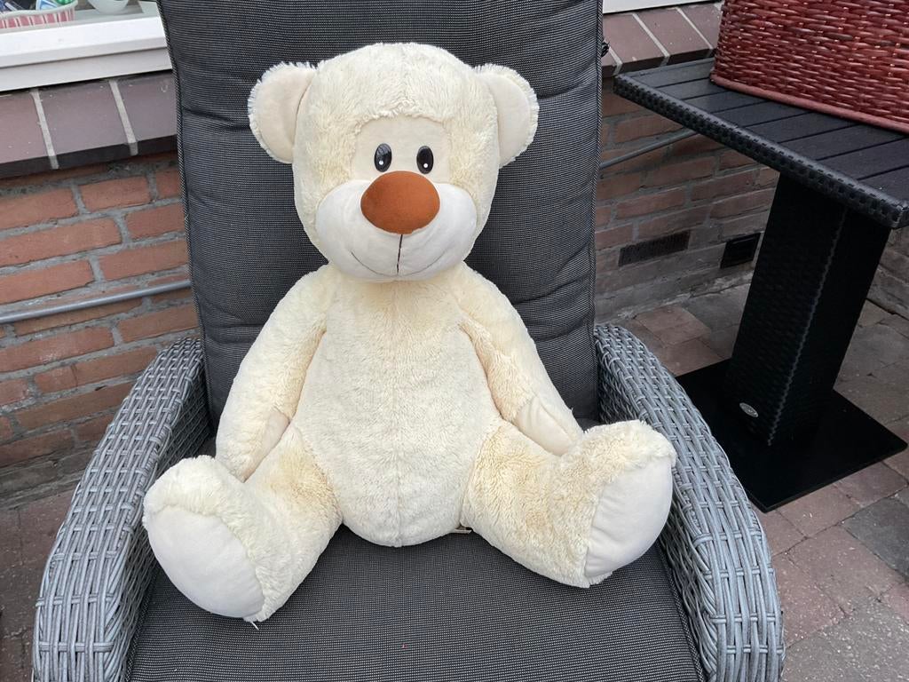 Nieuwe zgan grote witte pluche beer teddybeer zittend 50cm, Verzamelen, Ophalen, Nieuw, Stoffen beer, Overige merken