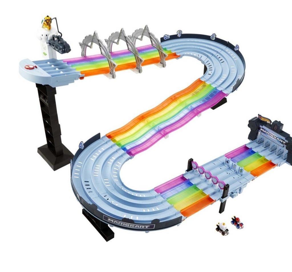 Hot Wheels Mario Kart Regenboogbaan Racebaan, Kinderen en Baby's, Speelgoed | Racebanen, Racebaan, Zelf te bouwen, Ophalen of Verzenden