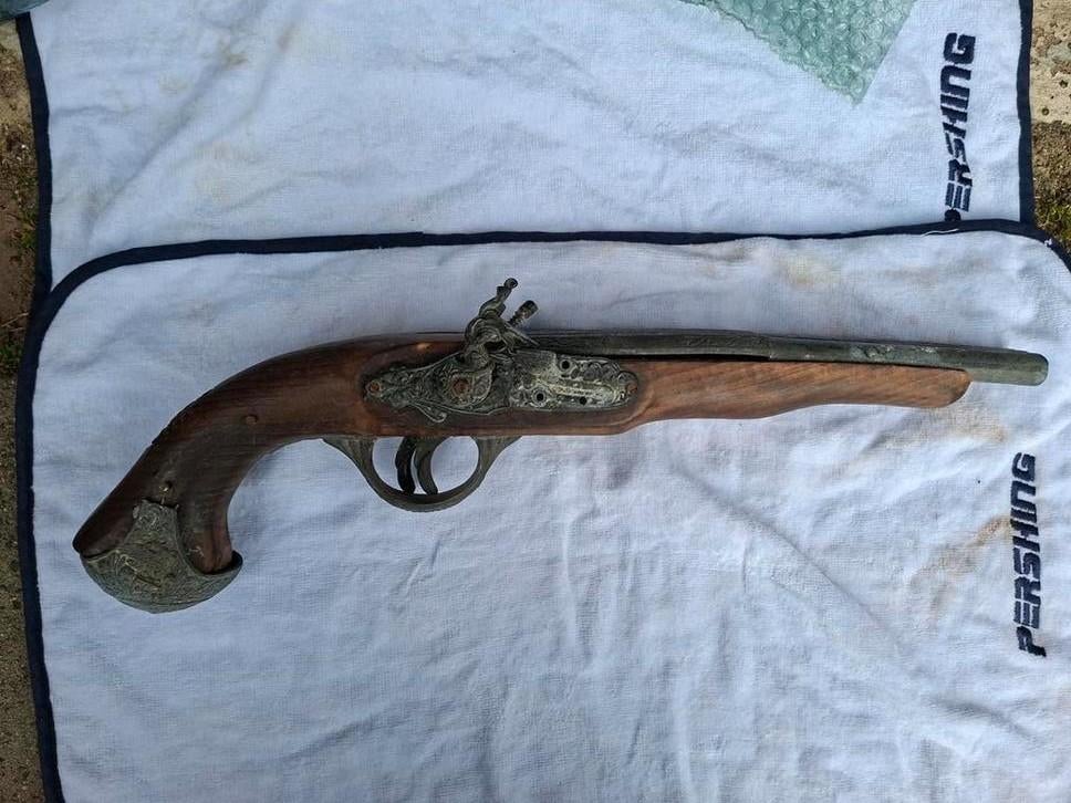 Decoratief Vuursteenpistool (Flintlock) – Oosterse Stijl, Antiek en Kunst, Antiek | Overige Antiek, Ophalen of Verzenden