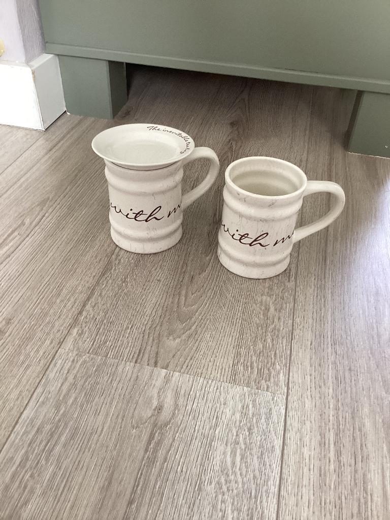 Mokken set van Riviera Maison, Huis en Inrichting, Keuken | Servies, Ophalen, Gebruikt, Overige stijlen, Kop(pen) en/of Schotel(s)
