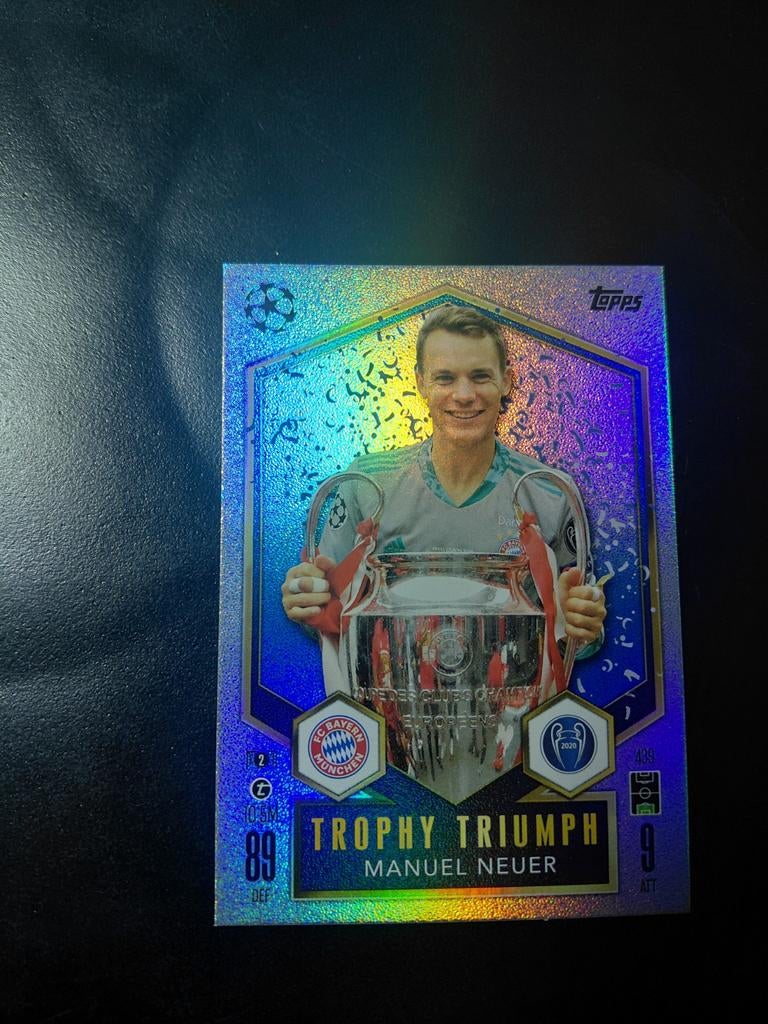 Manuel neuer (trophy triumph) bayern munchen topps, Ophalen of Verzenden, Nieuw, Buitenlandse clubs, Spelerskaart
