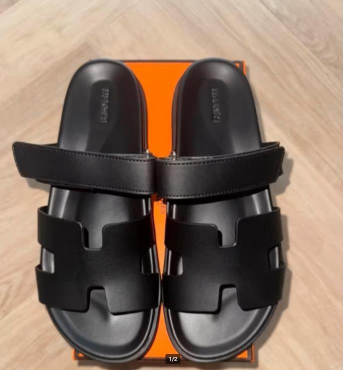 Hermes Stijlvolle zwarte leren sandalen maat 42/43 nieuw, Kleding | Heren, Schoenen, Sandalen, Zwart, Nieuw, Ophalen of Verzenden