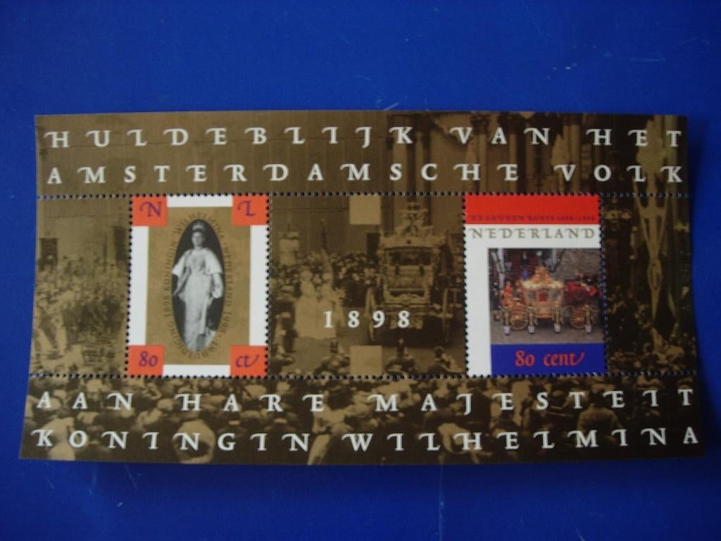 NL Blok 100jr inhuldiging en Gouden Koets 1998, Postzegels en Munten, Postzegels | Nederland, Verzenden, Na 1940, Postfris